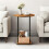 Eufrozy Round Side Table, Sofa End Table with Fabric Basket, Compact Bedside Table, Rustic Brown Small Lamp Plant Coffee Table, for Small Spaces, 4