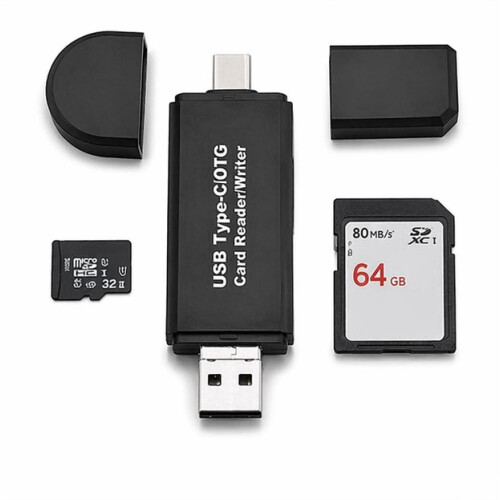3 in 1 OTG Card Reader Micro USB Type C USB SD/TF Memory Card Reader for Android Samsung Huawei Phone Laptop High Speed USB 2.0 Adapter 1