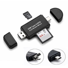 3 in 1 OTG Card Reader Micro USB Type C USB SD/TF Memory Card Reader for Android Samsung Huawei Phone Laptop High Speed USB 2.0 Adapter