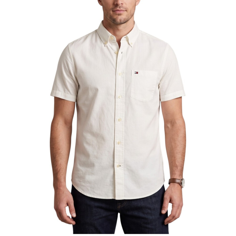 Tommy Hilfiger (, M) Mens Shirt Oxford Summer Top White
