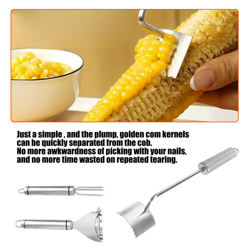 Steel Kernel Remover Rust Proof Long Handle Kitchen Corn-B 1