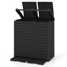 Mülleimer für den Außenbereich, 235 l, zwei Fächer, schwarz
