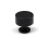 28mm Matt Black Round Reeded Cabinet Knob 1