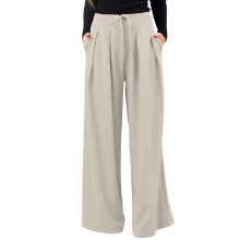 Womens Pants Wide Leg Stretchy Work Pants With-Beige XXL