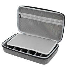 Graues 7-Fächer-Reisebrillen-Organizer-Etui 31,5 cm