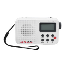 weißes tragbares AM/FM/SW-Radio 4xAA, 149x38x88mm