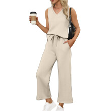 Two Piece Sets for Women Summer Vacation Travel-Apricot S