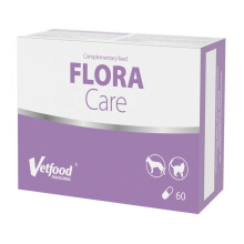 Suplemento VetFood FloraCare para perros y gatos contra la diarrea, 60 cápsulas.