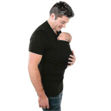 (XL, Black) Men's Kangaroo Dad T-shirts Baby Carrier T-shirt Xinda