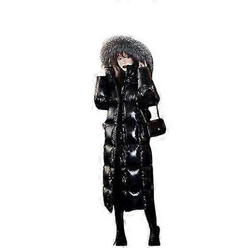 (l) Women's Long Down Jacket Thickened Warm Winter Coat