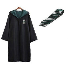 (M, Green) Slytherin Robe Cloak Tie Costume