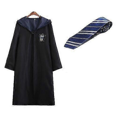 (XL, Blue) Slytherin Robe Cloak Tie Costume