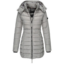 (S, Gray) Women Warm Hooded Down Jacket Casual Slim Coat Puffer Jacket Women Quilted Lightweight Puffer Jacket-khaki