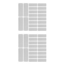 40Pcs Pet Silver Stainless Steel Blank Pendant Tags Rectangle 4-Hole