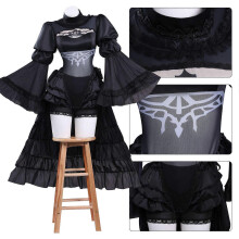 (3XL, With wig) NieR:Automata 2B Black Wedding Dress Bride Cosplay Costumes Party Fancy Dress for Womens