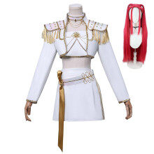 (2XL Adults, Mira With Wig) KPop Demon Hunters Mira Cosplay Costume Set Halloween Party Fancy Dress for Womens White _c A