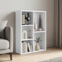 (White) 5 Cube Storage Unit Bookcase – Wooden Modern Storage Shelf Organizer for Toys, Books, Home Storage -Living Room, Bedroom & Office
