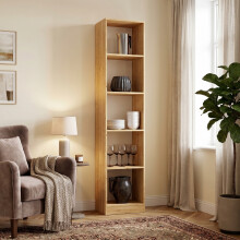 (Artisan) 5 Tier Bookcase - Tall Freestanding Wooden Bookshelf for Living Room, Study & Bedroom (40 cm W x 30 cm D x 182 cm H)