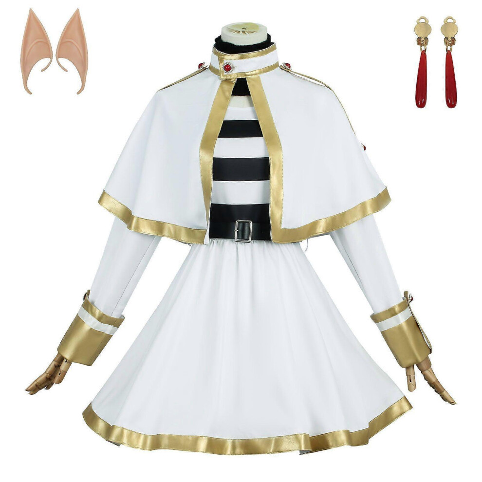 (XL, With Wig) Frieren: Beyond Journey's End Cosplay Frieren Costumes Party Fancy Dress Set for Womens