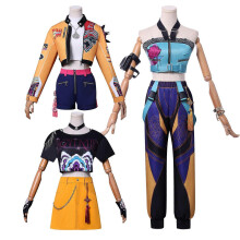 (3XL Adults, Mira With Wig) New KPop Demon Hunters Cosplay Costume Set Rumi Mira Zoey Halloween Party Fancy Dress for Womens _c A