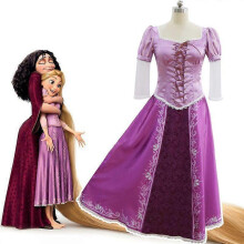 (Adult XXXL) Tangled Cosplay Costume Rapunzel Party Fancy Dress Halloween Carnival Costume for Womens