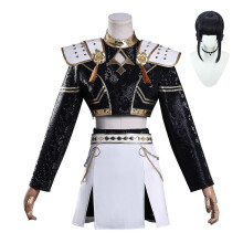 (S Adults, Zoey With Wig) KPop Demon Hunters Cosplay Costume Set Rumi Mira Zoey Halloween Party Fancy Dress for Womens Black _c A