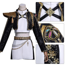 (M Adults, Rumi Without Wig) KPop Demon Hunters Cosplay Costume Set Rumi Mira Zoey Halloween Party Fancy Dress for Womens Black _c A