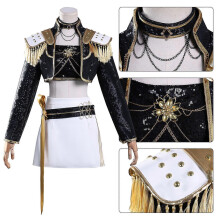 (XL Adults, Mira Without Wig) KPop Demon Hunters Cosplay Costume Set Rumi Mira Zoey Halloween Party Fancy Dress for Womens Black _c A