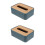 2Pcs Blue Napkin Tissue Storage Case for Home Office Bathroom 4