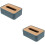 2Pcs Blue Napkin Tissue Storage Case for Home Office Bathroom 5
