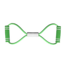(Green) Yoga resistance band stretching figure-eight rope, suitable for home physical therapy.