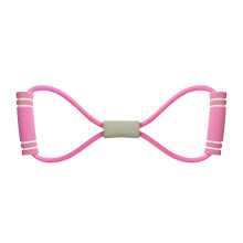 (Pink) Yoga resistance band stretching figure-eight rope, suitable for home physical therapy.