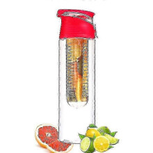 (Rose red16) 800ml Kids Fruit Infuser Water Bottle with Flip Lid, Leak-Proof for Outdoor Sports & Travel 25-26