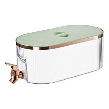 (Light Green) 5.3l Cold Water Bottle With Faucet,Fruit Tea Beverage Dispenser For Refrigerator