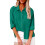 Womens Cotton Linen Button Down Shirt-Green M 1