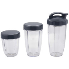 3Pcs Replacement Cups 32 Oz Colossal +24 Oz Tall +18oz Small Cup+3 Lids for Nutribullet Fruit Juicer Parts Kitchen Appliance Bottle