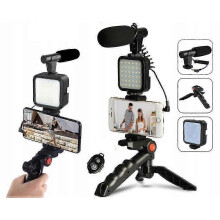 2025 Youtuber Tiktoker Kit for Recording with A Phone, Microphone, Lamp, Tripod