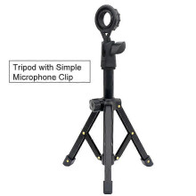 Desktop Metal Tripod Foldable Live Tripod with Cell Phone Adapter Microphone Clip Monocular Binoculars Table Mount Tripod