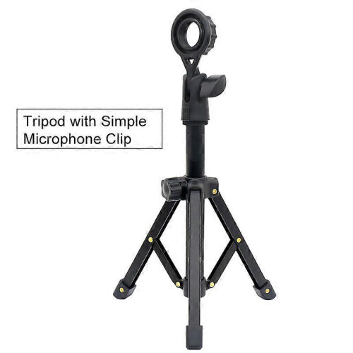 Desktop Metal Tripod Foldable Live Tripod with Cell Phone Adapter Microphone Clip Monocular Binoculars Table Mount Tripod