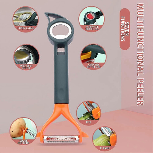 7 In 1 Multifunctional Kitchen Peeler Vegetable, Melon and Fruit - Wine Bottle Opener 1