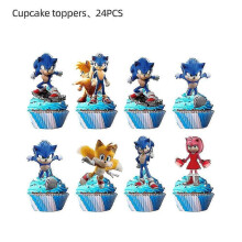 (Flags 24pcs) Birthday Party Decorations Kids Disposable Tableware Set Baby Shower Boy Girls Party Decor Supplies Kid Birthday Gift