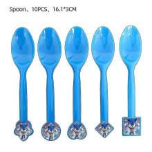 (10pcs spoon) Birthday Party Decorations Kids Disposable Tableware Set Baby Shower Boy Girls Party Decor Supplies Kid Birthday Gift