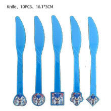 (10pcs knife) Birthday Party Decorations Kids Disposable Tableware Set Baby Shower Boy Girls Party Decor Supplies Kid Birthday Gift