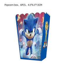 (Popcorn box 6pcs) Birthday Party Decorations Kids Disposable Tableware Set Baby Shower Boy Girls Party Decor Supplies Kid Birthday Gift