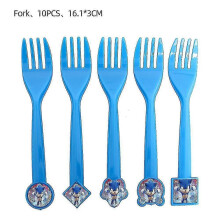 (10pcs fork) Birthday Party Decorations Kids Disposable Tableware Set Baby Shower Boy Girls Party Decor Supplies Kid Birthday Gift