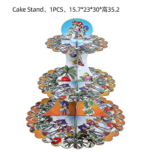 (Cake stand) Birthday Party Decorations Kids Disposable Tableware Set Baby Shower Boy Girls Party Decor Supplies Kid Birthday Gift