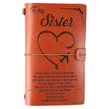Cadeau-ideeën voor de verjaardag van je zus, navulbaar leren notitieboek met 136 pagina's, grappige verjaardags- en kerstcadeaus voor vrienden,