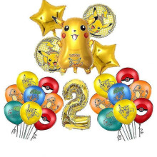 (number balloon 2) Birthday Decoration Boys Girls Pink Pikachu Paper Plate Cups Tableware Set Balloons Deco Kids Baby Shower Party Supplies 2025