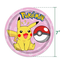 (10pcs 7inch Plates) Birthday Decoration Boys Girls Pink Pikachu Paper Plate Cups Tableware Set Balloons Deco Kids Baby Shower Party Supplies 2025