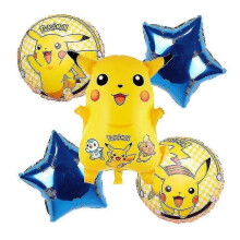 (balloon set 1) Birthday Decoration Boys Girls Pink Pikachu Paper Plate Cups Tableware Set Balloons Deco Kids Baby Shower Party Supplies 2025